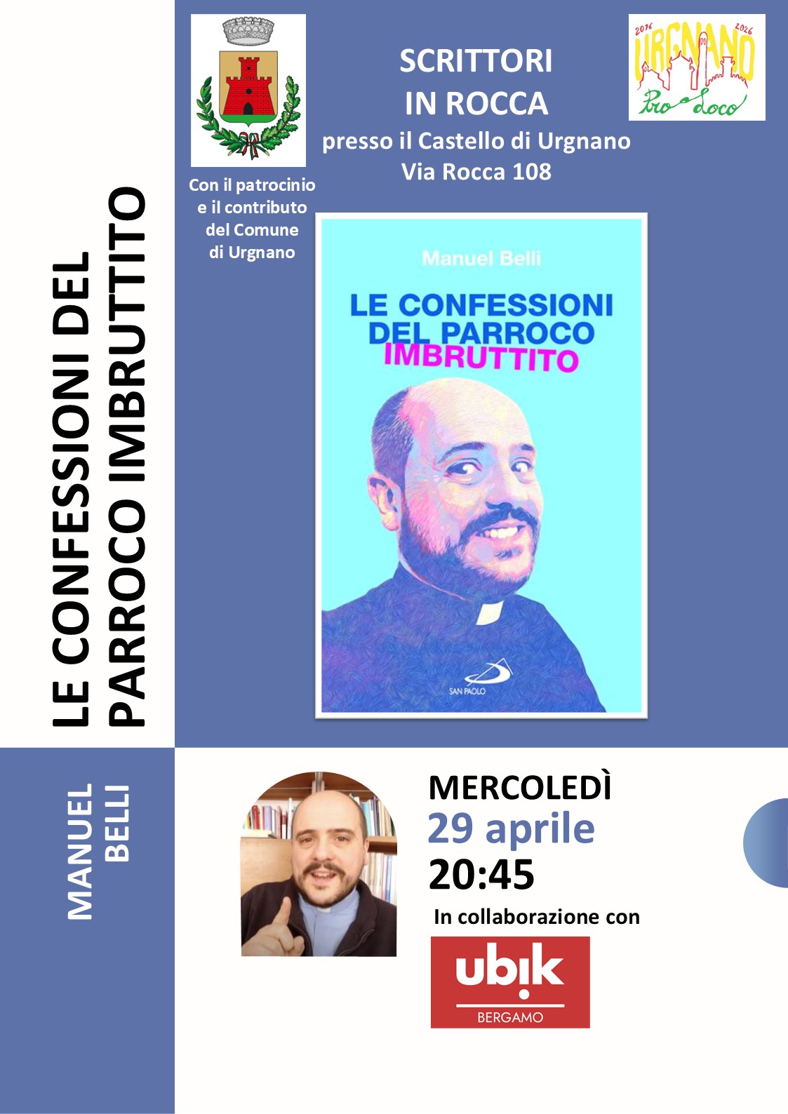 Scrittori in Rocca: Manuel Belli - Le confessioni del parroco imbruttito