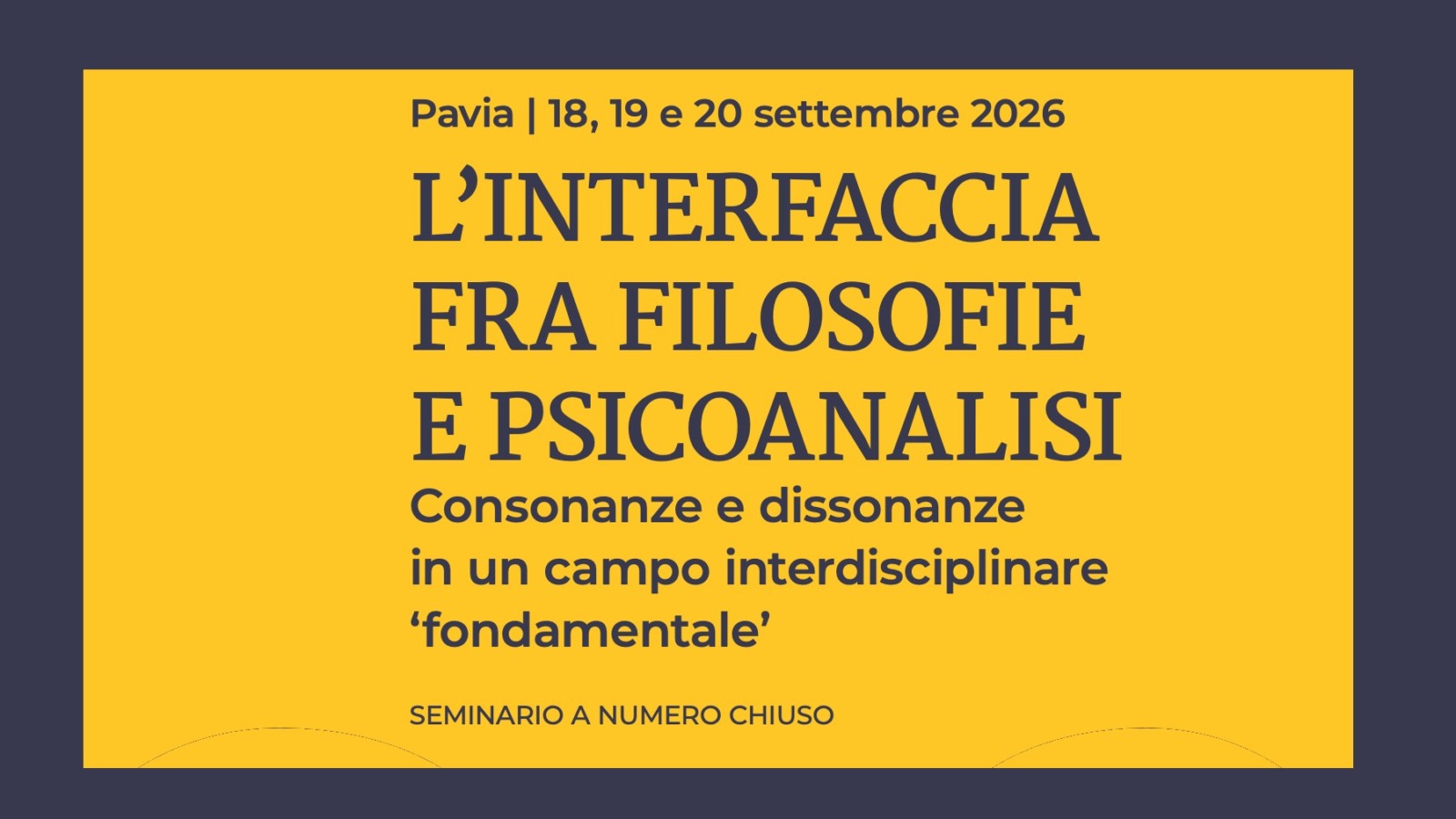 Seminario: L'interfaccia tra Filosofia e Psicoanalisi