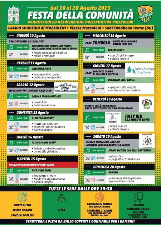 Festa della Comunità Mazzoleni - Apertura