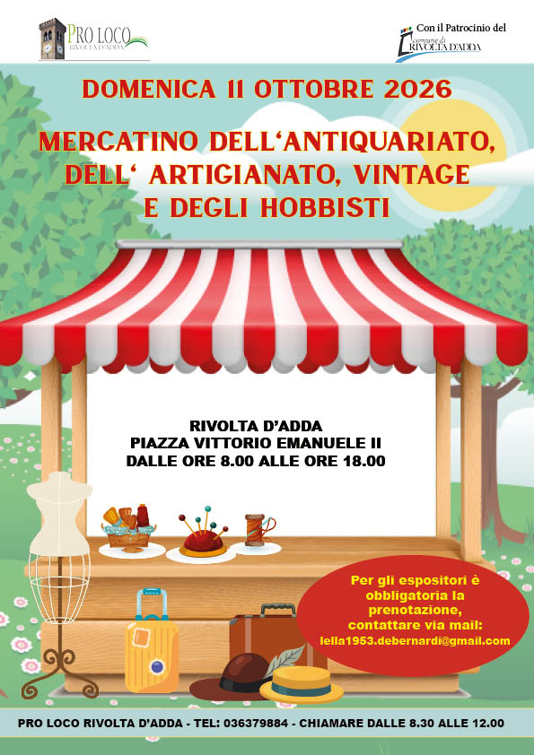 MERCATINO DELL'ANTIQUARIATO, ARTIGIANATO, VINTAGE E HOBBISTI