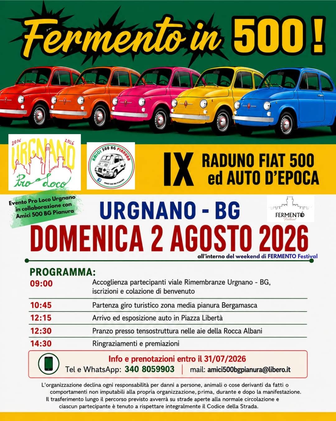 Fermento in 500 - Raduno di 500 e Auto d'Epoca